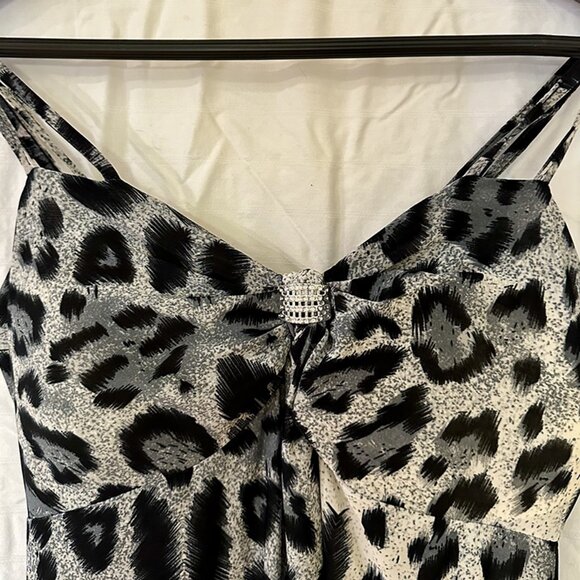 Blue-grey Leopard Print Dress - Picture 2 of 5